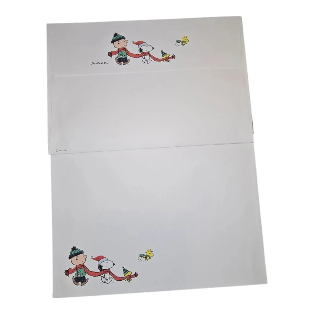 Peanuts Snoopy Charlie Brown Festive Holiday Christmas Cards Set Of 8